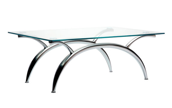 Sleek Glass Coffee Table On Isolated Background