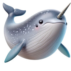 Narwhal isolate on white background 