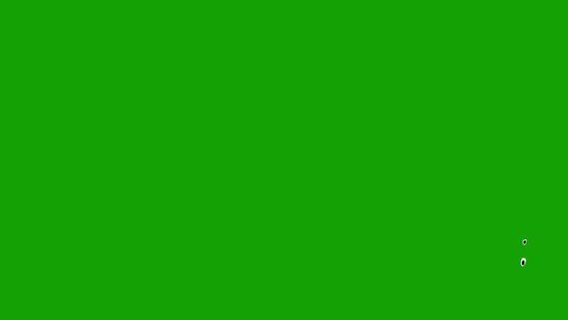 Cartoon Snow Effect Animation Loop - Motion Graphics Video on Green Screen Background with Alpha Channel, Christmas Effect on a Green Screen Background