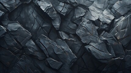 Close up Black Mountain Wall Background. Generative AI