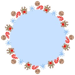 christmas frame made of snowflakes