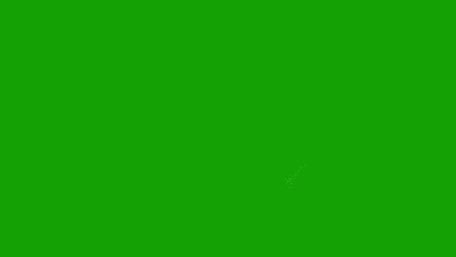 Cartoon Snow Effect Animation Loop - Motion Graphics Video on Green Screen Background with Alpha Channel, Christmas Effect on a Green Screen Background