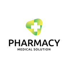 Obraz premium Medical Cross and Health Pharmacy Logo Vector Template on white background