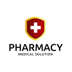 Obraz premium Medical Cross and Health Pharmacy Logo Vector Template on white background