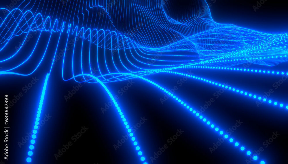 Sticker abstract technology background made of lines and grid