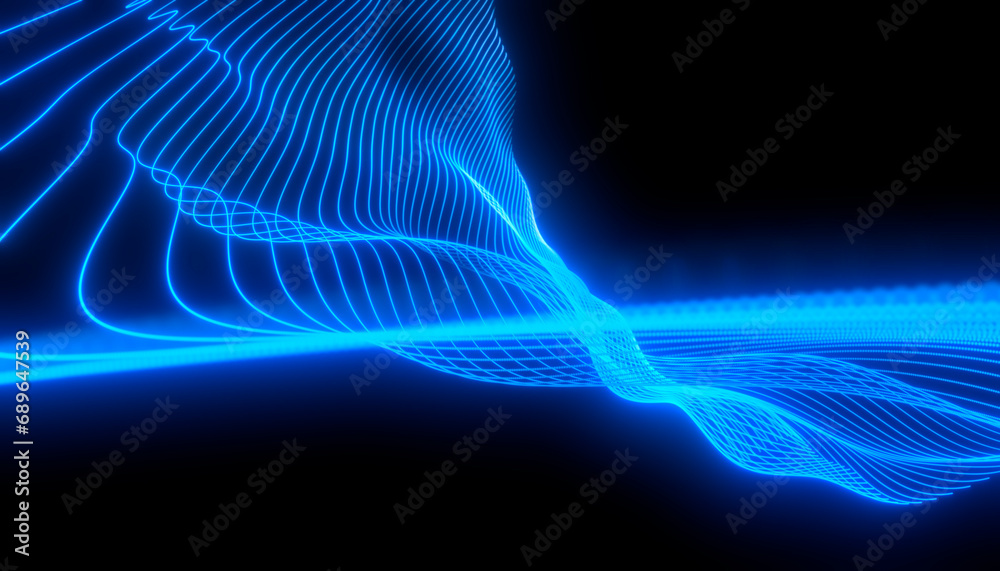 Sticker abstract technology background made of lines and grid