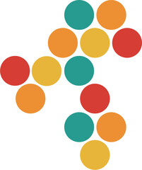 Retro color dot circle pattern