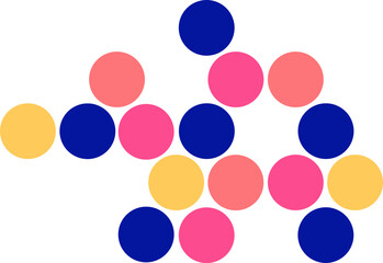 Retro color dot circle pattern