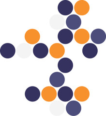 Retro color dot circle pattern