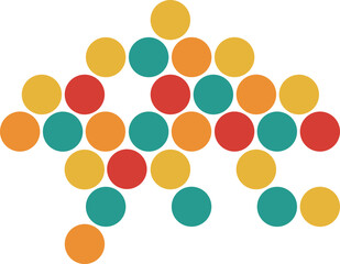 Retro color dot circle pattern