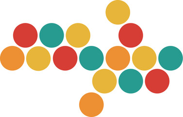 Retro color dot circle pattern