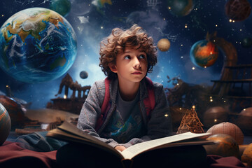why books are important | International Literacy Day | Kid looking at a universe concept