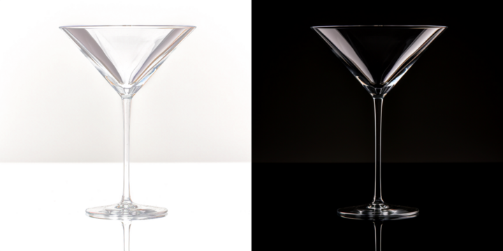Translucent Elegance: Empty Martini Glass Illustration Isolated on Transparent Background for Versatile Design Use