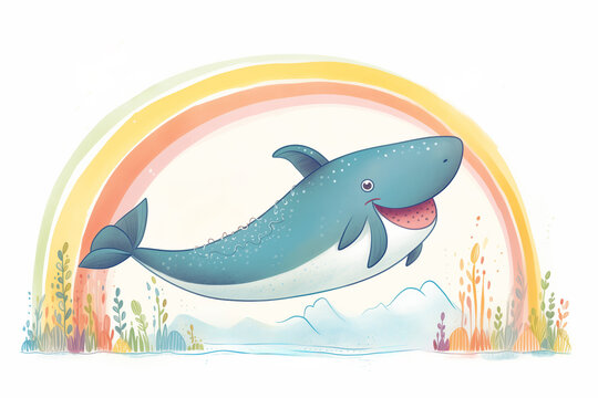 a cartoon of a whale