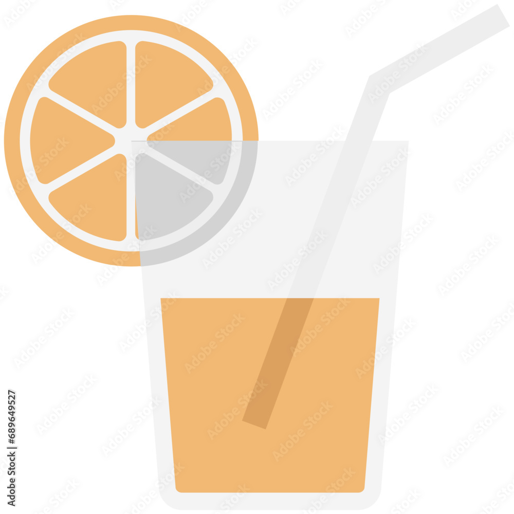 Poster cocktail with a straw