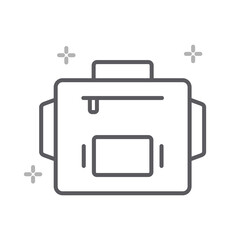 Toiletry bag. Vector outline icon - toiletries. transparent PNG