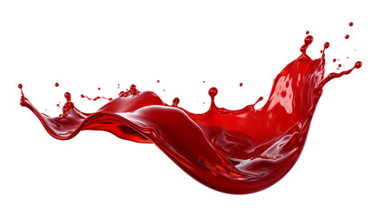 red wine splash isolated on transparent background cutout