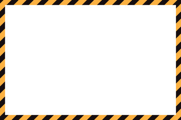 Yellow and black caution tape square frame, warning sign border template with striped for with 4x6 aspect ratio vector illustration.