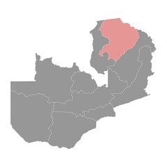 Obraz premium Northern province map, administrative division of Zambia. Vector illustration.
