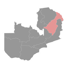 Muchinga province map, administrative division of Zambia. Vector illustration.