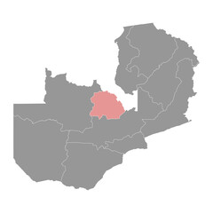 Copperbelt province map, administrative division of Zambia. Vector illustration.