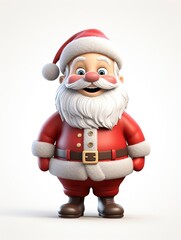 Obraz premium 3D Santa claus character , white background with generative ai 