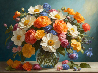 Bunch of Flowers, Floral Arrangement, Bouquet of Blooms, Collection of Flowers, Assortment of Blossoms, Posy of Flowers