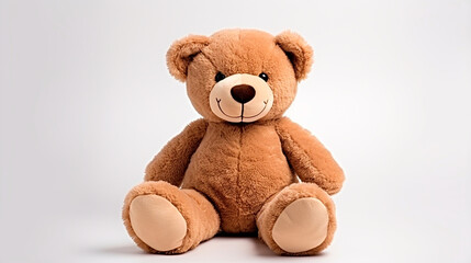beautiful teddy bear toy on white background