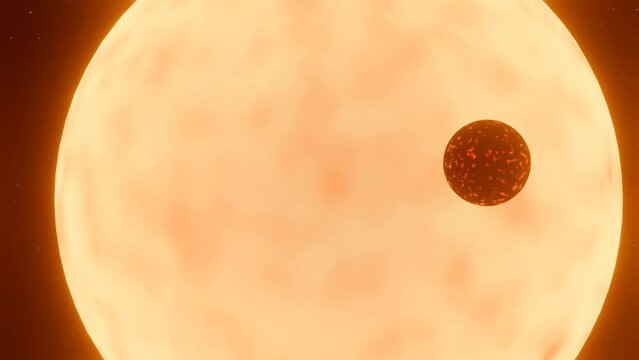 3d animation 55 Cancri e or 55 Cnc e, or Janssen is an exoplanet in the orbit of its Sun