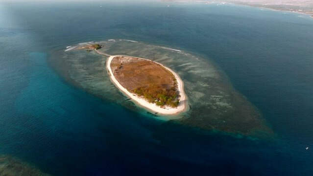Aerial view of Gili Kondo island, Gili kondo, Sambelia, Kabupaten Lombok Timur, Nusa Tenggara, Indonesia