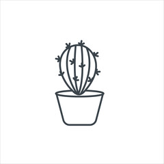 Cactus icon concept design stock illustration