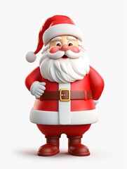 Fototapeta premium 3D Santa claus character , white background with generative ai 