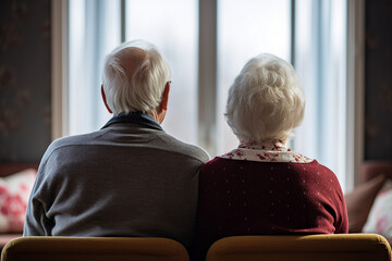 Generative AI portrait of happy mature people wife and husband enjoying vacation