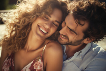 Fototapeta premium Generative AI picture of tender moment between married loving couple