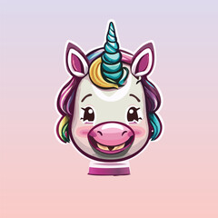 Unicorn horse animal cute illustration cartoon vector modern kids