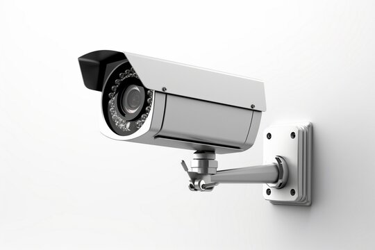 security digital camera isolated into white background, Security camera, security concept, CC camera, CC TV, digital security camera