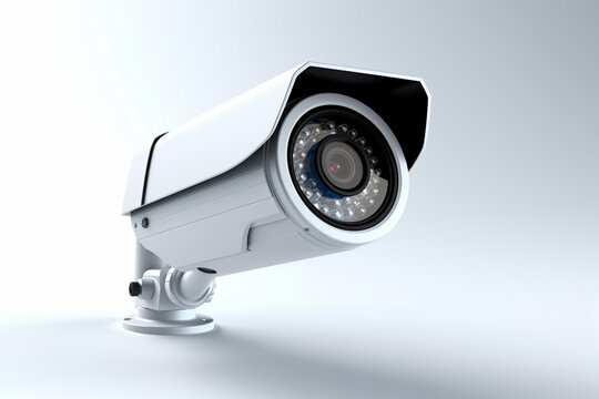security digital camera isolated into white background, Security camera, security concept, CC camera, CC TV, digital security camera