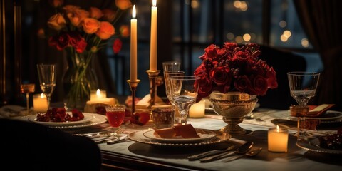 Dinner with an elegant table setting can evoke a sense of romance and intimacy.