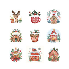 Merry Christmas Elements Set Vector