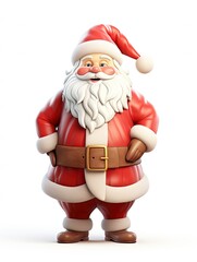 Obraz premium 3D Santa claus character , white background with generative ai 