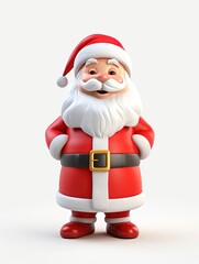 Fototapeta premium 3D Santa claus character , white background with generative ai 