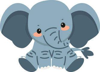 cute elephant doodle animal cartoon