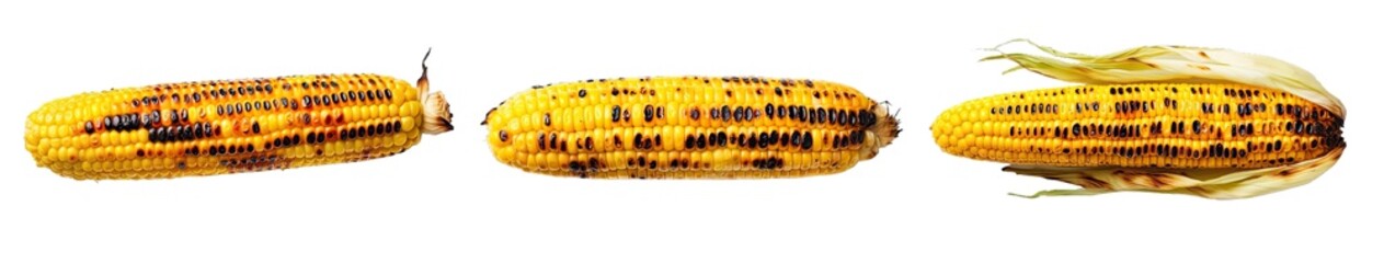 Collection of PNG. Grilled corn on the cob isolated on a transparent background. - Powered by Adobe