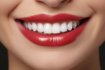 Fototapeta premium Beautiful teeth and mouth of a woman