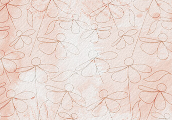 Flower Pattern on Paint Stain Background