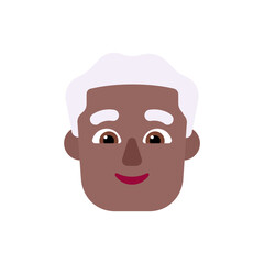 Man: Medium-Dark Skin Tone, White Hair