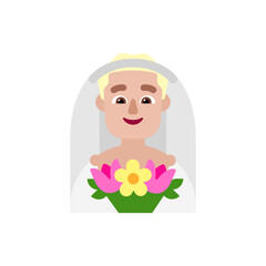 Man with Veil: Medium-Light Skin Tone