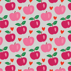 Pattern ready for use,  VECTOR fruit illustration tropic apple 