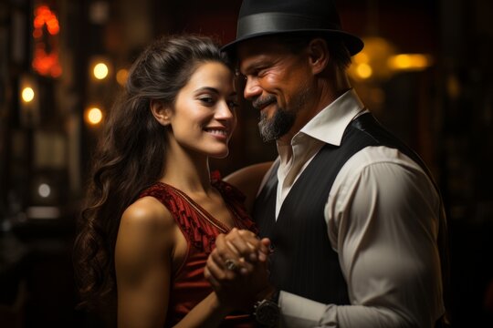 Tango instructor teaching the art of the dance, Generative AI