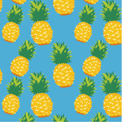 Pattern ready for use,  VECTOR fruit illustration tropic    pineaaple